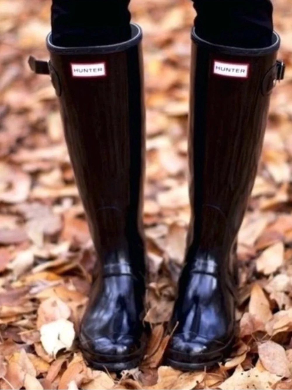 Hunter Big Kids’ Original Tall Rain Boots Black Girls Sz 5/Boys 4 Waterproof EUC